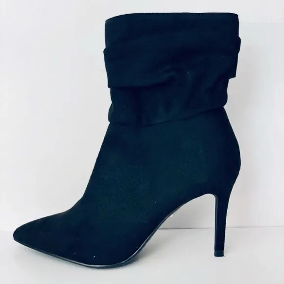 NWT Marc Fisher 6 Black Suede 3.5” Stiletto High Heel Ankle DREAMA Boots Booties
