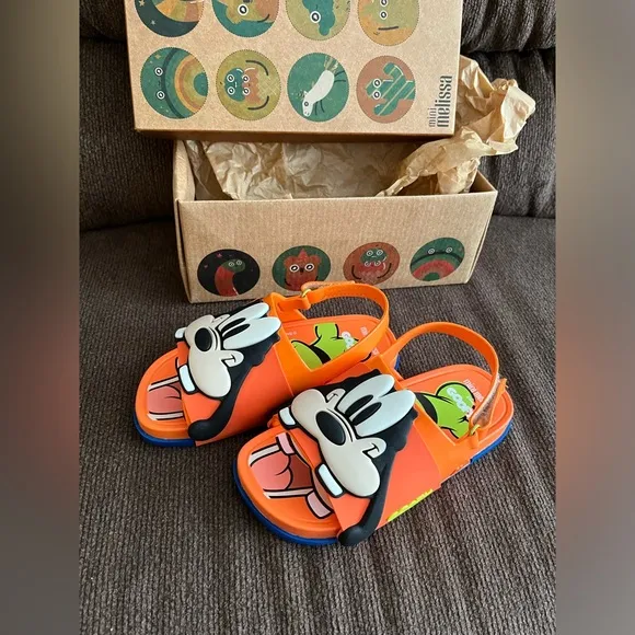 NWT MINI MELISSA Disney | Mickey   Friends Goofy Beach Slide  Sandals Sz 11T
