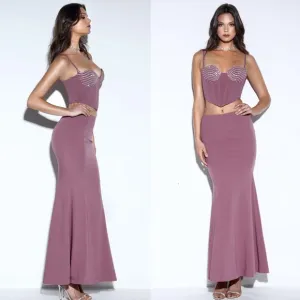 NWT Miss Circle Delice Mauve pale purple Flare mermaid style Maxi Skirt