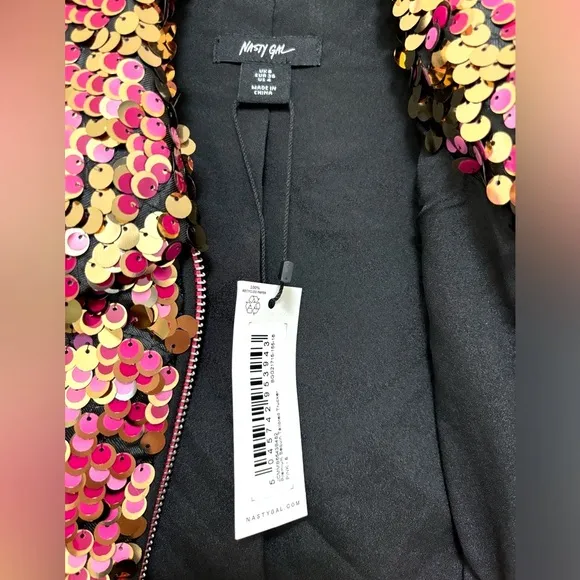 NWT Nasty Gal Premium Tailored Sequin Booty Shorts &amp; Cropped Jacket