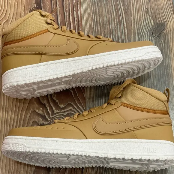 NWT Nike 9.5 Court Vision Men's Tan High-Top Sneakers