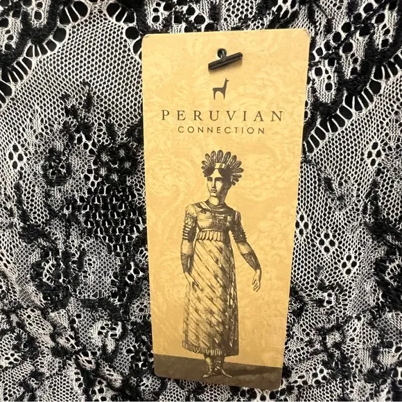 NWT Peruvian Connection Black/Pearl Lace Pencil Skirt w/Full Lining Size 10