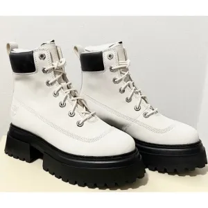 NWT: Timberland - Women's, White Nubuck, Platform Combat Boots (US 7.5M)