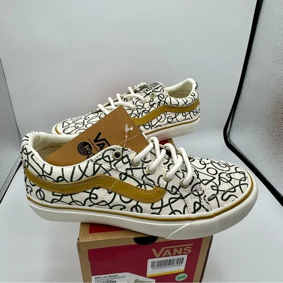 NWT Vans Sk8 Low Reissue Sneakers Textured Waves / Marshmallow Shoes Skate NEW​