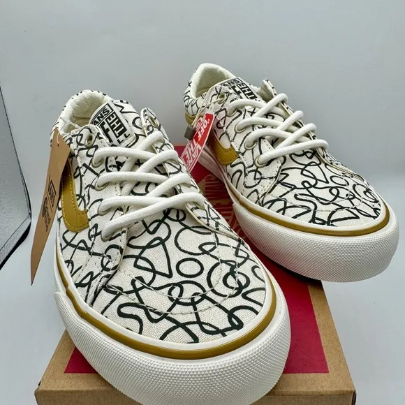NWT Vans Sk8 Low Reissue Sneakers Textured Waves / Marshmallow Shoes Skate NEW​
