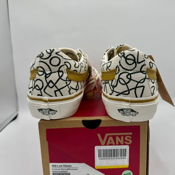NWT Vans Sk8 Low Reissue Sneakers Textured Waves / Marshmallow Shoes Skate NEW​