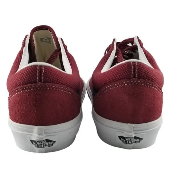 NWT Vans Skate Shoe Mens Size 8.5 Womens Sz 10 Old Skool Maroon Black Low Suede