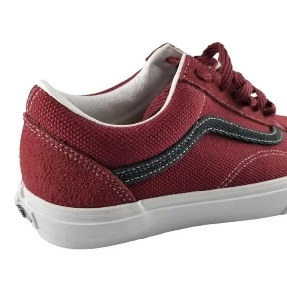 NWT Vans Skate Shoe Mens Size 8.5 Womens Sz 10 Old Skool Maroon Black Low Suede