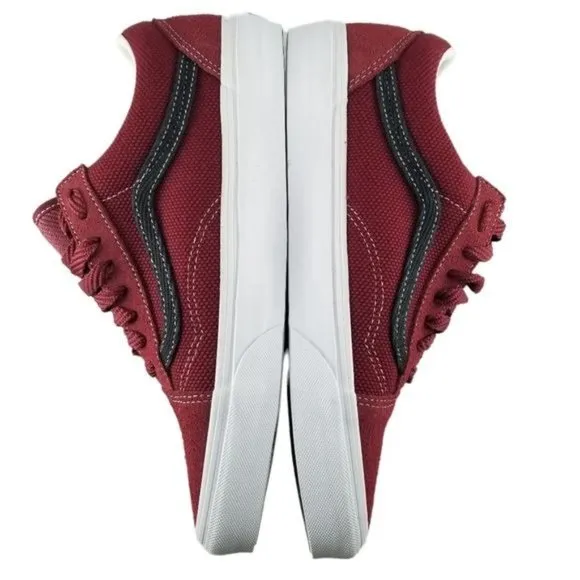 NWT Vans Skate Shoe Mens Size 8.5 Womens Sz 10 Old Skool Maroon Black Low Suede