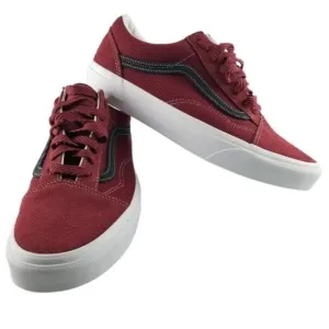NWT Vans Skate Shoe Mens Size 8.5 Womens Sz 10 Old Skool Maroon Black Low Suede