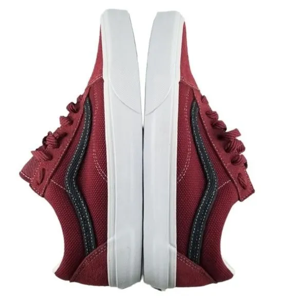 NWT Vans Skate Shoe Mens Size 8.5 Womens Sz 10 Old Skool Maroon Black Low Suede