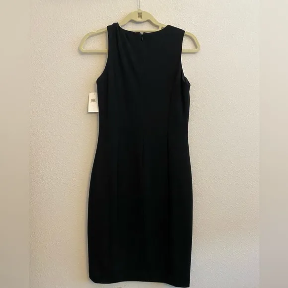 NWT Vince Camuto Size 4 black grey cream colorblock dress sleeveless