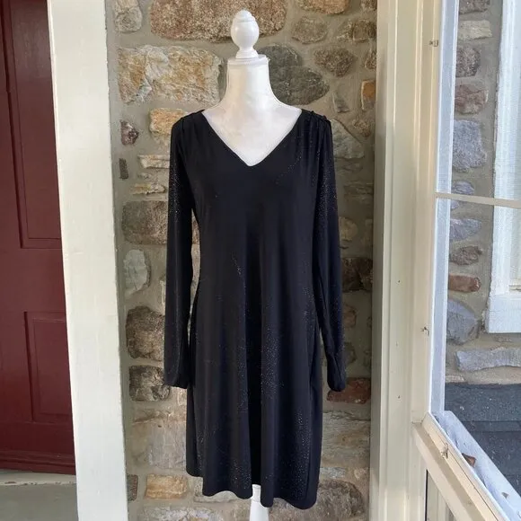 NWT White House Black Market Matte Jersey Pleated Shoulder Dress Womens XL $160