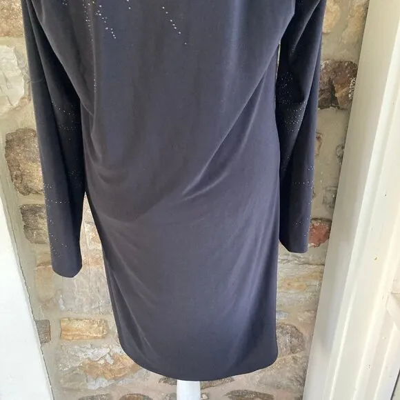 NWT White House Black Market Matte Jersey Pleated Shoulder Dress Womens XL $160