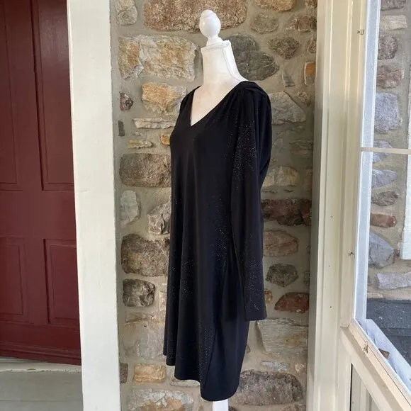 NWT White House Black Market Matte Jersey Pleated Shoulder Dress Womens XL $160
