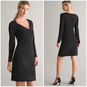 NWT White House Black Market Matte Jersey Pleated Shoulder Dress Womens XL $160