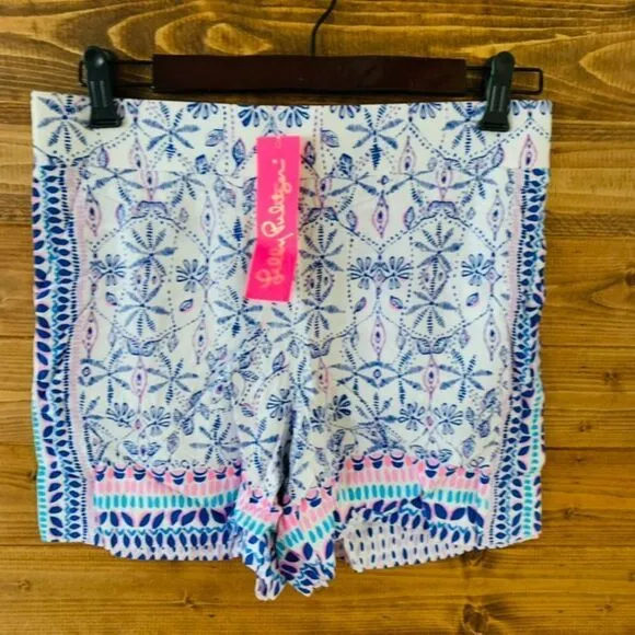 NWT Lilly Pulitzer 5&quot; Neilah Short Resort White Time To Shine
