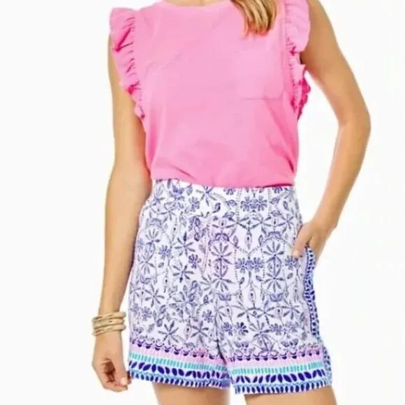 NWT Lilly Pulitzer 5&quot; Neilah Short Resort White Time To Shine