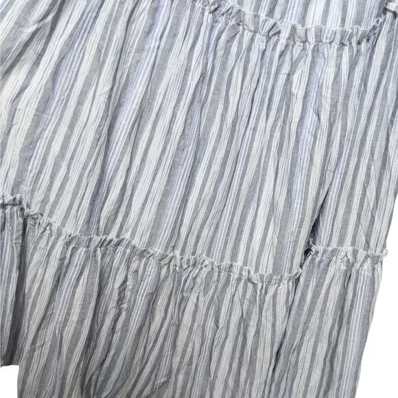 NWT LULUS Vacay Babe Grey Striped Halter Maxi Dress S
