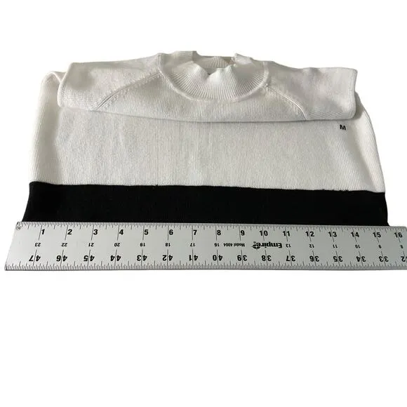 NY&amp;C Colorblock Sweater Dress Medium Cream Black Beige Knit New