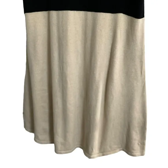 NY&amp;C Colorblock Sweater Dress Medium Cream Black Beige Knit New