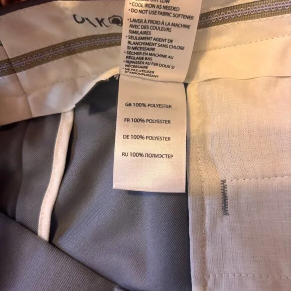 Oak Hill Grey Microfiber Pleated Pants Men’s Size 44x30 NEW