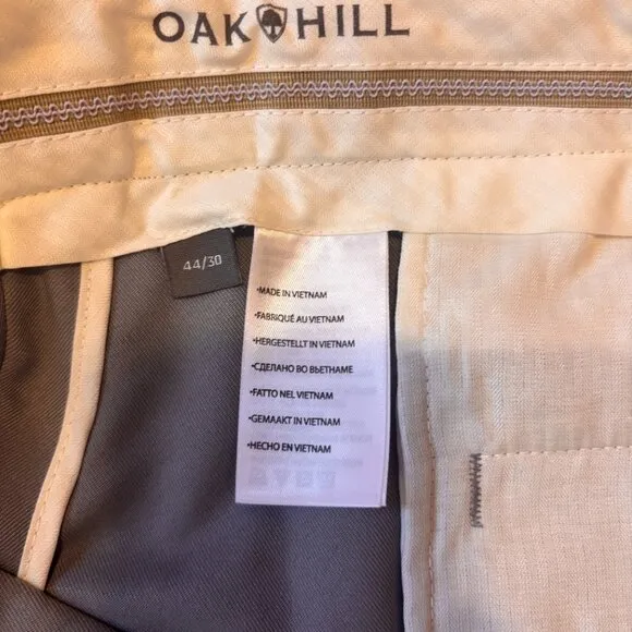 Oak Hill Grey Microfiber Pleated Pants Men’s Size 44x30 NEW