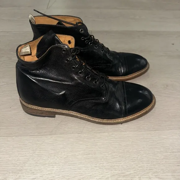 Officine Creative Black and Brown Boots with Lace-Up Design
