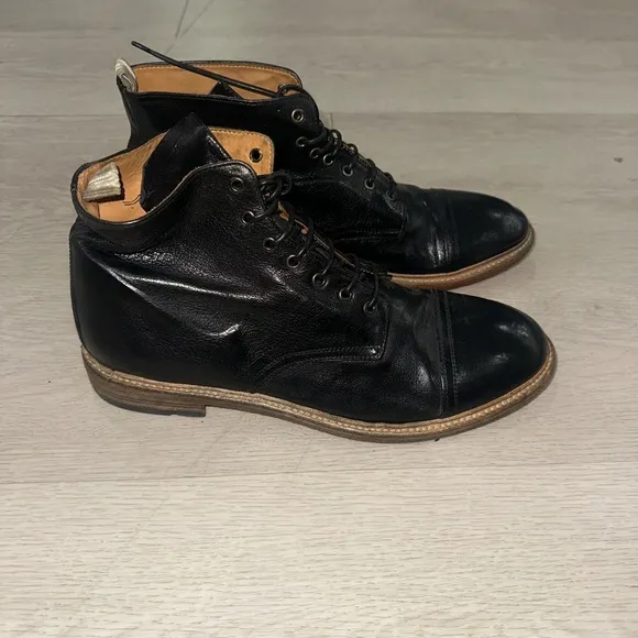 Officine Creative Black and Brown Boots with Lace-Up Design