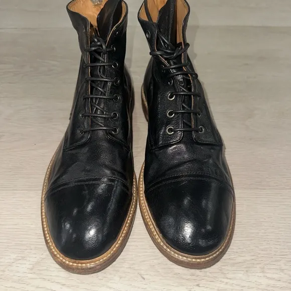Officine Creative Black and Brown Boots with Lace-Up Design