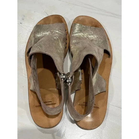 Officine Creative‎ platinum leather zipper Sandals size 38.5