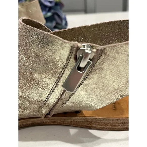 Officine Creative‎ platinum leather zipper Sandals size 38.5