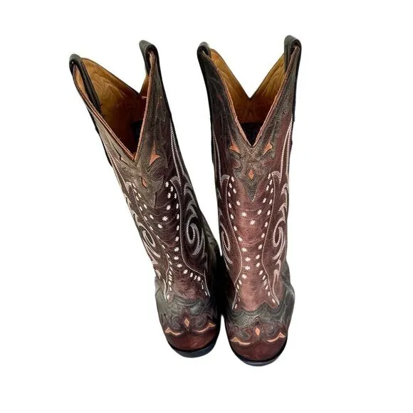 Old Gringo Women's Vencida Cowboy Boots Size 10 Brown Embroidered Studded