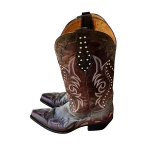 Old Gringo Women's Vencida Cowboy Boots Size 10 Brown Embroidered Studded