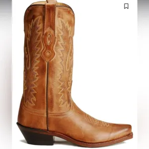 Old West Jama Women’s Snip Toe Fashion Western Boots Brown 9.5