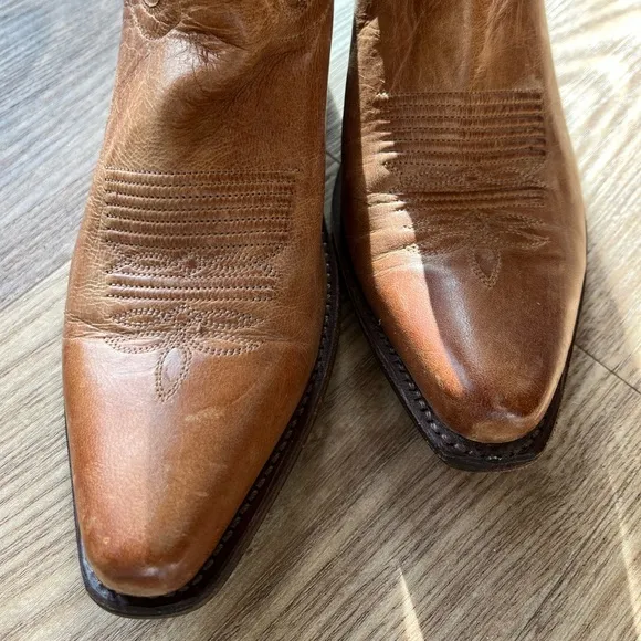 Old West Jama Women’s Snip Toe Fashion Western Boots Brown 9.5