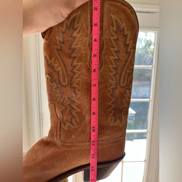 Old West Jama Women’s Snip Toe Fashion Western Boots Brown 9.5
