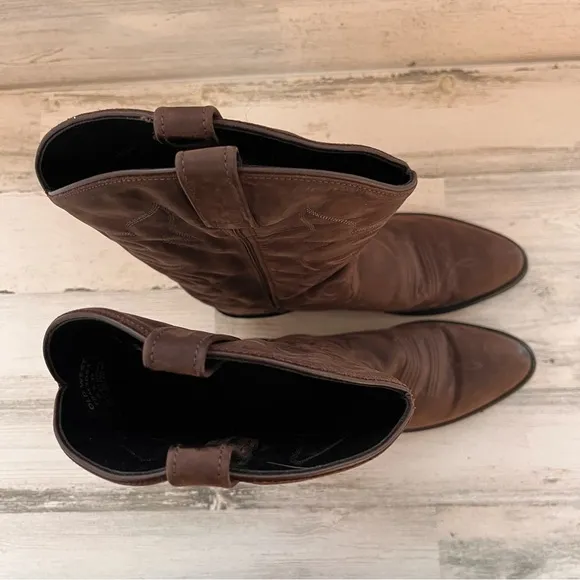 Old West Men’s Size 8.5D Oil Tan Western/Work Boots Pullover On Round Toe