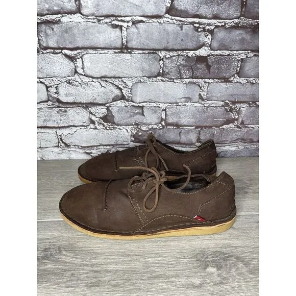 Oliberte Footwear Gana Sweet Georgia Brown Leather Casual Flat Shoes Men Sz 42EU