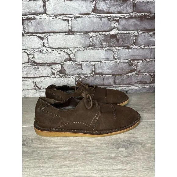 Oliberte Footwear Gana Sweet Georgia Brown Leather Casual Flat Shoes Men Sz 42EU