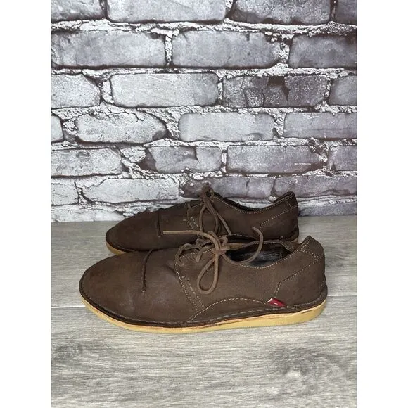 Oliberte Footwear Gana Sweet Georgia Brown Leather Casual Flat Shoes Men Sz 42EU