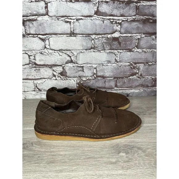 Oliberte Footwear Gana Sweet Georgia Brown Leather Casual Flat Shoes Men Sz 42EU