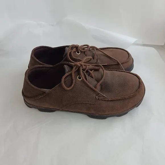 Olukai hamakua poko Mens size 7 shoes brown leather Oxford lace up casual
