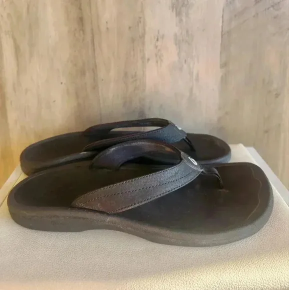 Olukai ‘Ohana Women’s Water-Friendly Sandals in Black Size 9