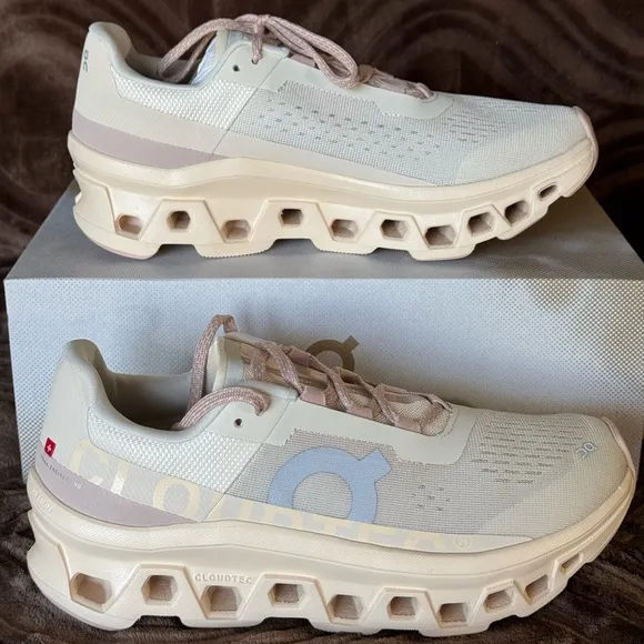 On Cloud Monster Women’s sz  9.5 &amp; 9.0 Cream Running Shoes NIB
