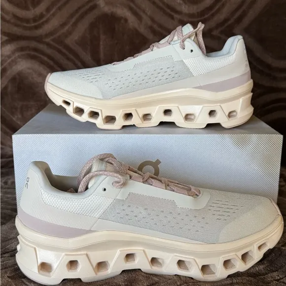 On Cloud Monster Women’s sz  9.5 &amp; 9.0 Cream Running Shoes NIB