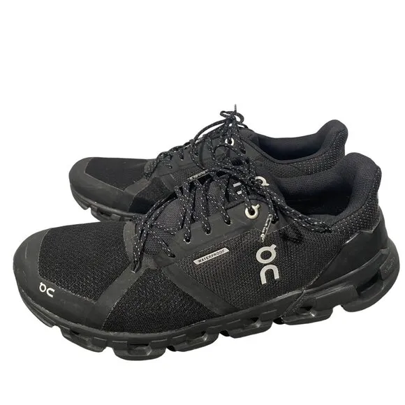 On Women's Cloudflyer Waterproof Shoes All black waterproof running shoes 10.5