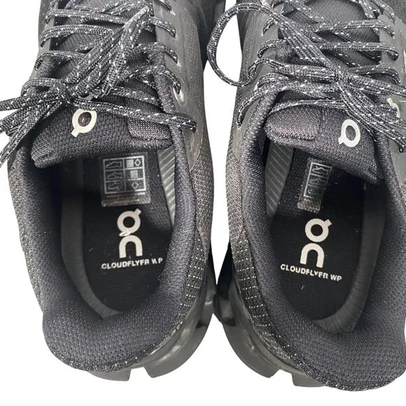On Women's Cloudflyer Waterproof Shoes All black waterproof running shoes 10.5