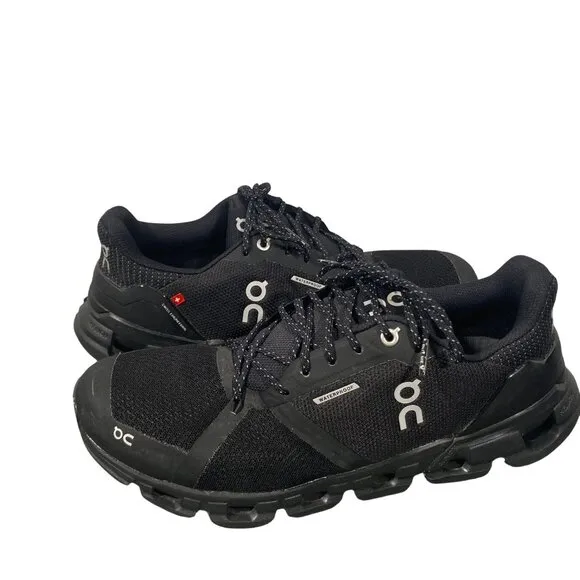 On Women's Cloudflyer Waterproof Shoes All black waterproof running shoes 10.5