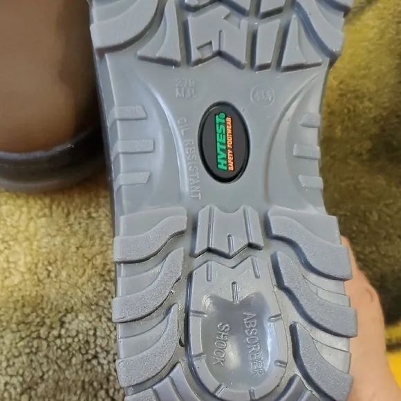 Orange and Brown Slip-On Work Boots with Rugged Sole